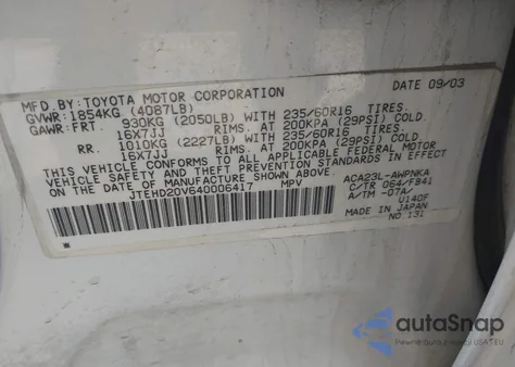 2004 Toyota Rav4 z USA, uszkodzony, nr VIN JTEHD20V640006417